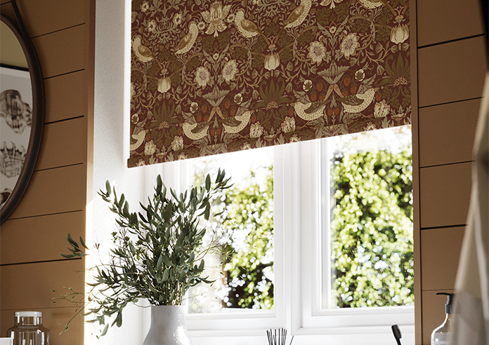 William Morris At Home Strawberry Thief, Acorn - Roller Blind - Image 5